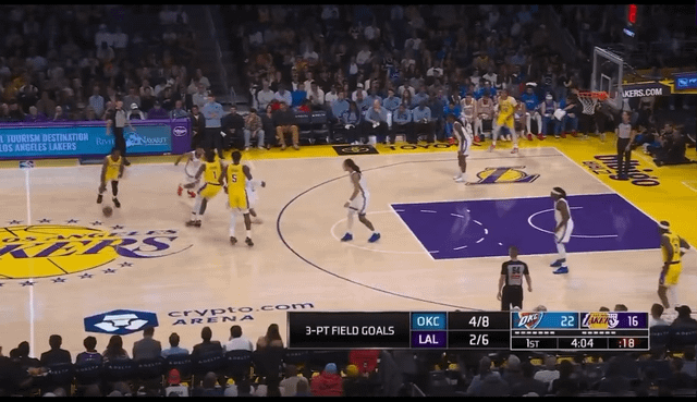 广发体育官网-布朗尼喂出生涯首记三分，湖人板凳席炸了